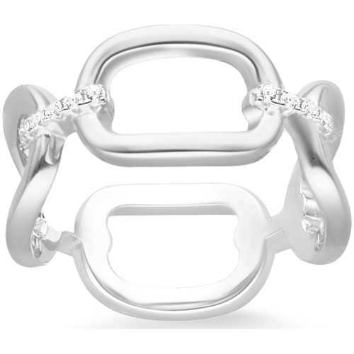 Montres & Bijoux Femme Bijoux Orusbijoux Bague Argent Zirconium Blanc Olga Quatre Anneaux Argenté