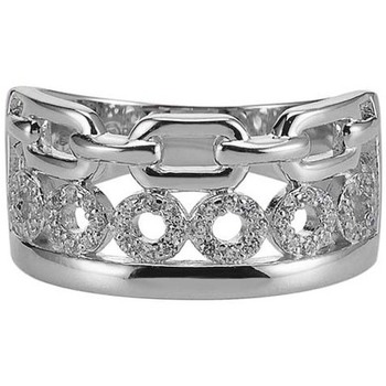 Montres & Bijoux Femme Bijoux Orusbijoux Bague En Argent Cercle Serti De Zirconium Blanc Argenté