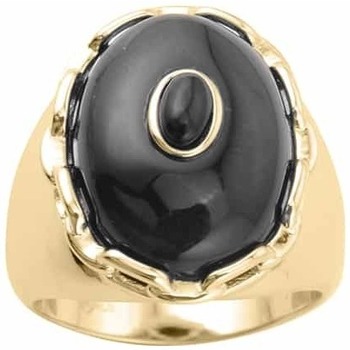 Montres & Bijoux Femme Bijoux Orusbijoux Bague Argent Doré Clothide Pierre Onyx Doré