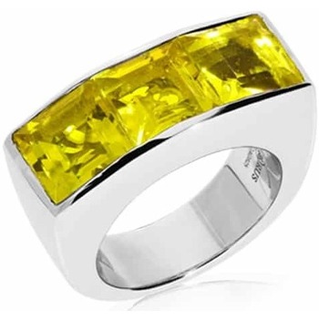 Montres & Bijoux Femme Bijoux Orusbijoux Bague Seth Argent Doré Quartz Carré Jaune Argenté