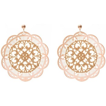 Montres & Bijoux Femme Boucles d'oreilles Orusbijoux Boucles D'oreilles Motif Inca Rose Et Champagne Rose