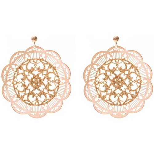 Montres & Bijoux Femme Boucles d'oreilles Orusbijoux Boucles D'oreilles Motif Inca Rose Et Champagne Rose