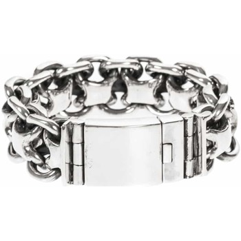 Montres & Bijoux Homme Bracelets Orusbijoux Gourmette Homme Bracelet Argent Rock Grand Modèle Argenté