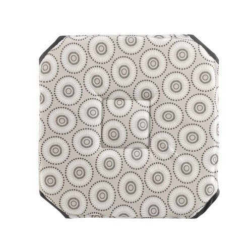 Maison & Déco Galettes de chaise Douceur d intérieur GALETTE 4 RABATS 36 x 36 x 3.5 CM POLYESTER IMPRIME SALTO X2 GRIS