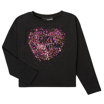 Vêtements Fille T-shirts manches longues Desigual ALBA Noir / Rose