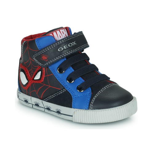 Chaussures Garçon Baskets montantes Geox B KILWI BOY C Bleu / Rouge