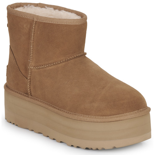 Chaussures Femme Boots UGG W CLASSIC MINI PLATFORM Camel