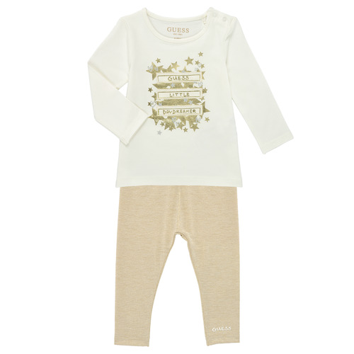 Vêtements Fille Ensembles enfant Guess A2BG03-J1300-G018 Blanc / Doré