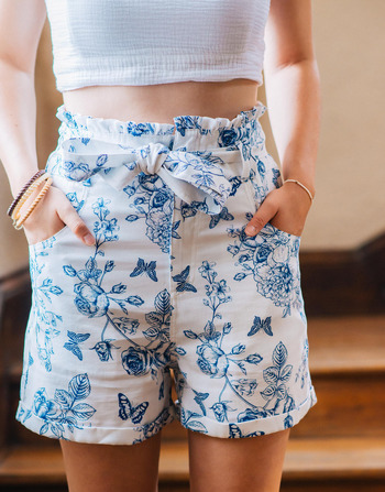 Vêtements Femme Shorts / Bermudas Céleste AMANDINE Blanc / Bleu