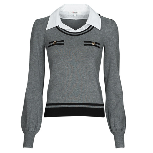 Vêtements Femme Pulls Morgan MACAO Gris / Blanc / Noir