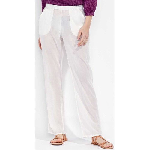 Vêtements Femme Pantalons La Fiancee Du Mekong Pantalon léger coton bio uni VIVEK Blanc