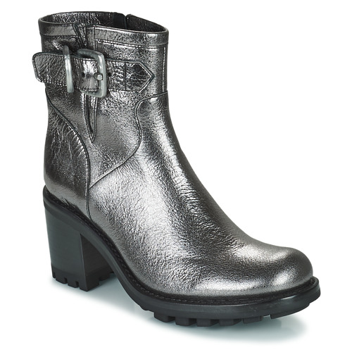 Chaussures Femme Bottines Freelance JUSTY 7 SMALL GERO BUCKLE Argent