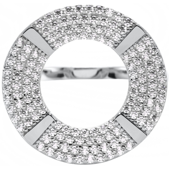 Montres & Bijoux Femme Bijoux Orusbijoux Bague Argent Ronde Sertie De Zirconium Argenté