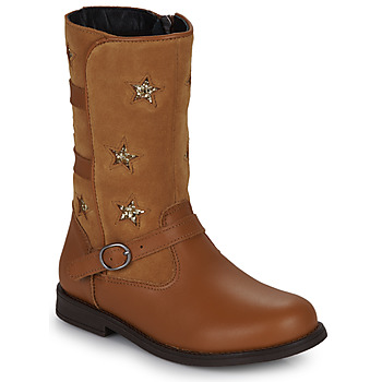 Chaussures Fille Bottes ville Citrouille et Compagnie HANDRE Camel / Or