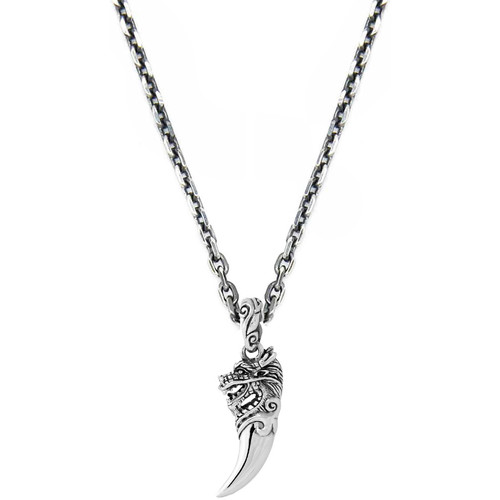 Montres & Bijoux Homme Colliers / Sautoirs Orusbijoux Collier Homme Argent Griffe Dragon Argenté