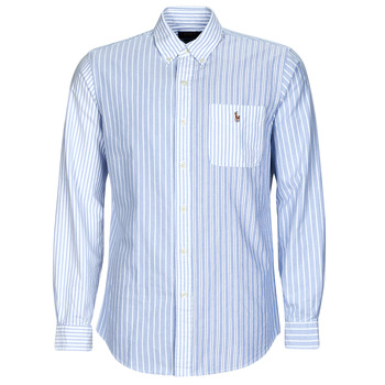 Vêtements Homme Chemises manches longues Polo Ralph Lauren LONG SLEEVE-SPORT SHIRT Bleu / Blanc