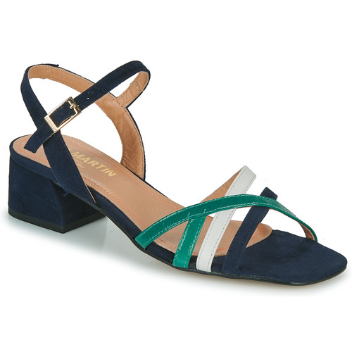 Chaussures Femme Sandales et Nu-pieds JB Martin VICTORIA VELOURS MARINE / CRAIE / EMERAUDE