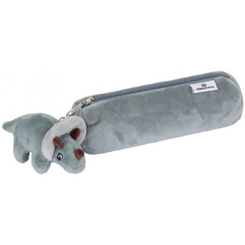 Sacs Enfant Cartables Oberthur Trousse  - Velours Gris - Peluche dinosaure Multicolore