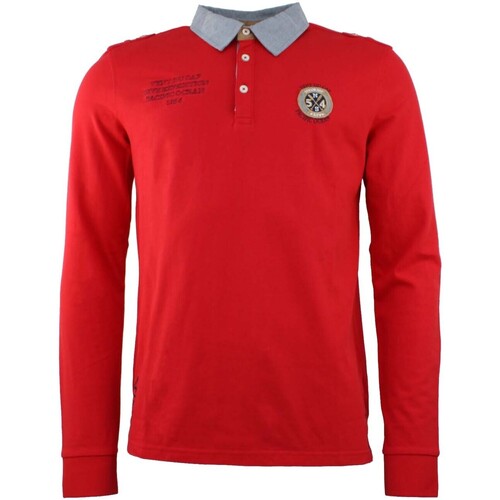 Vêtements Garçon Polos manches longues Vent Du Cap Polo manches longues garçon ECEDICE Rouge