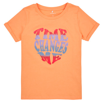 Vêtements Fille T-shirts manches courtes Name it NKFTATIANNA SS TOP Orange