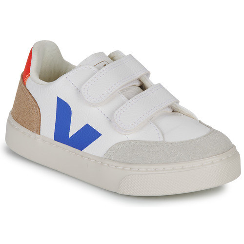 Chaussures Garçon Baskets basses Veja SMALL V-12 Blanc / Bleu / Orange