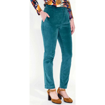 Vêtements Femme Pantalons La Fiancee Du Mekong Pantalon chino en velours CALCUTTA Bleu