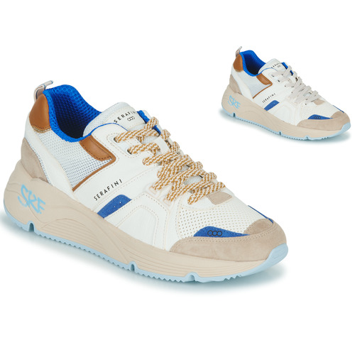 Chaussures Homme Baskets basses Serafini TOKYO Blanc / Bleu / Marron