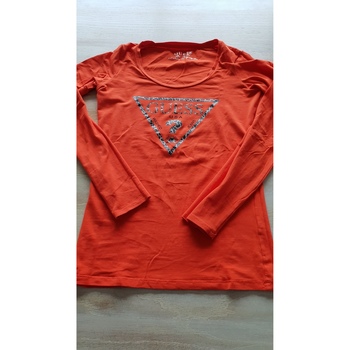 Vêtements Femme T-shirts manches longues Guess Tee shirt Guess Orange