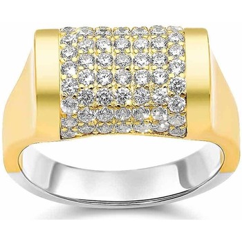 Montres & Bijoux Femme Bijoux Orusbijoux Bague Rouleau Argent Doré Sertie De Zirconium Doré