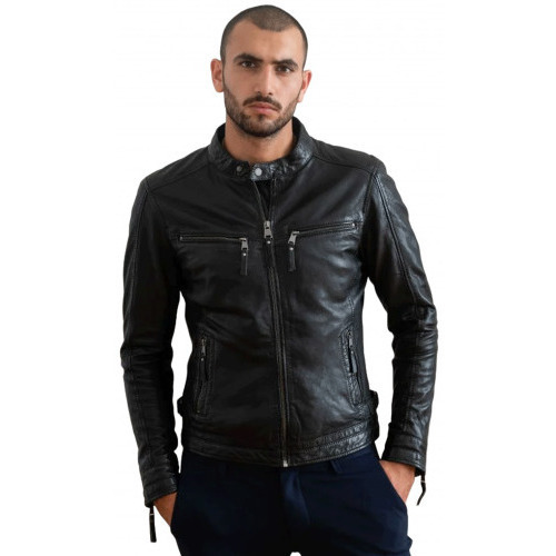 Vêtements Homme Vestes Cityzen Veste en cuir homme noir Kansas Noir