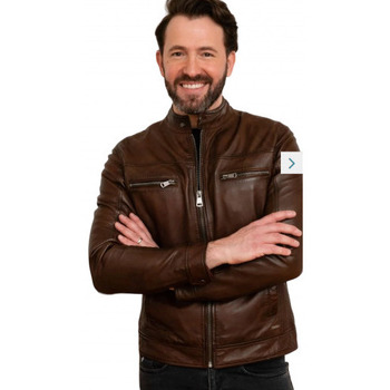 Vêtements Homme Vestes Cityzen Veste en cuir homme marron Jackson Marron