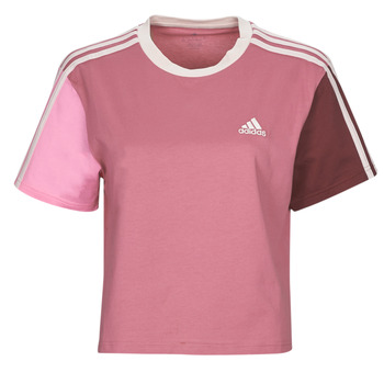 Vêtements Femme T-shirts manches courtes Adidas Sportswear 3S CR TOP Bordeaux / Rose