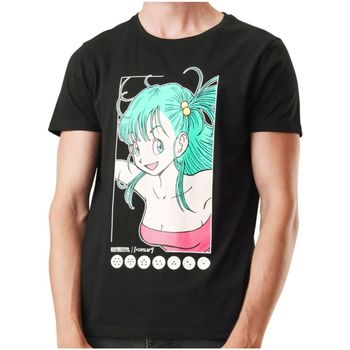 Vêtements Homme T-shirts manches courtes Capslab T-shirt homme en coton col rond Dragon Ball Bulma Noir