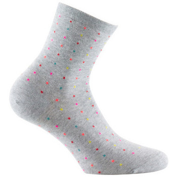 Sous-vêtements Femme Chaussettes Kindy Socquettes en coton et plumetis coloré MADE IN FRANCE Gris