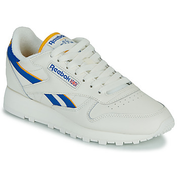 Chaussures Baskets basses Reebok Classic CLASSIC LEATHER Blanc / Bleu / Jaune