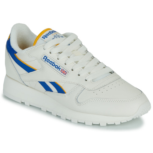 Chaussures Baskets basses Reebok Classic CLASSIC LEATHER Blanc / Bleu / Jaune