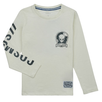 Vêtements Garçon T-shirts manches longues Name it NKMONOB LS TOP PS Blanc