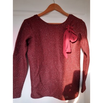 Vêtements Femme Pulls Naf Naf Pull maille, col rond, dos V Bordeaux