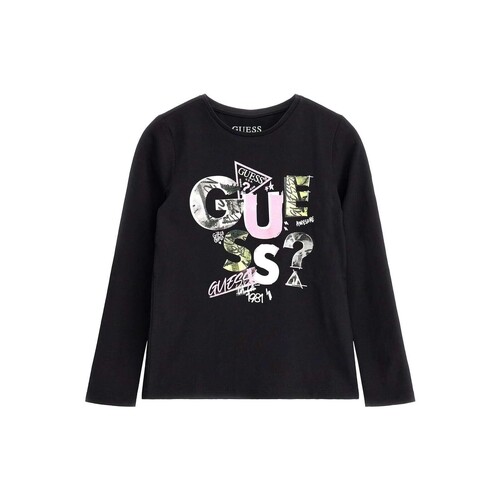 Vêtements Fille T-shirts manches longues Guess J3BI40 Noir