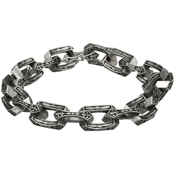 Montres & Bijoux Homme Bracelets Orusbijoux Bracelet Homme Argent Structure Tribal Maille Chaine Argenté