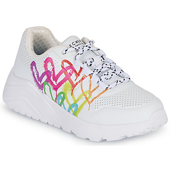 Chaussures Fille Baskets basses Skechers UNO LITE Blanc / Multicolore