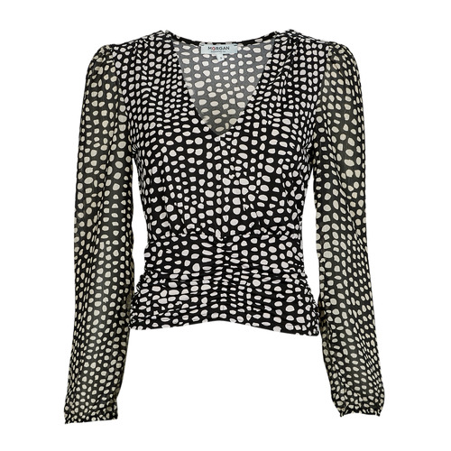 Vêtements Femme Tops / Blouses Morgan TPIANO Noir / Blanc