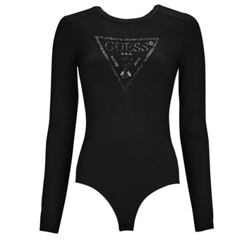 Sous-vêtements Femme Bodys Guess LS CN LOGO BODY Noir