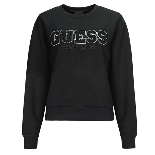 Vêtements Femme Sweats Guess CN EMBELLISHED LOGO Noir