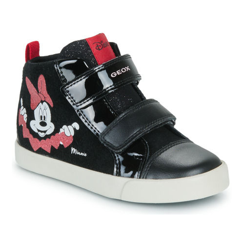 Chaussures Fille Baskets montantes Geox B KILWI GIRL D Noir / Rouge