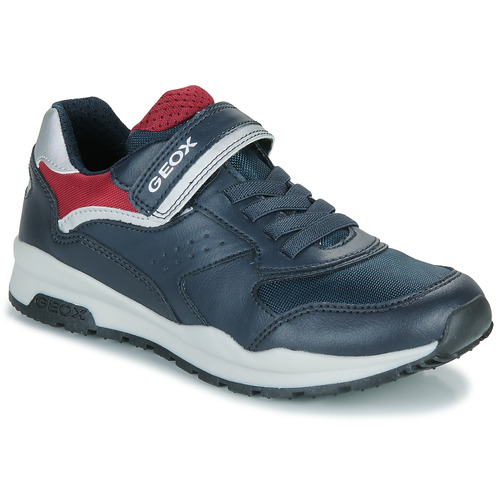 Chaussures Garçon Baskets basses Geox J PAVEL A Marine / Rouge