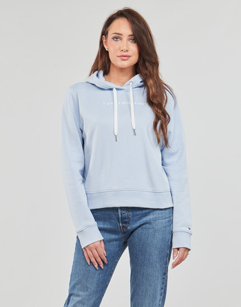 Vêtements Femme Sweats Tommy Hilfiger REG FROSTED CORP LOGO HOODIE Bleu ciel