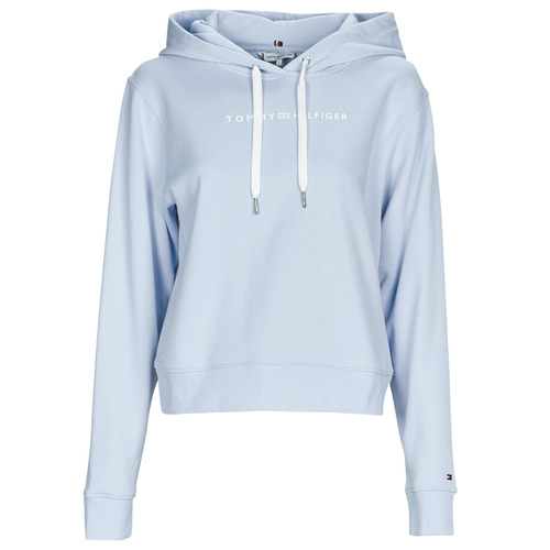 Vêtements Femme Sweats Tommy Hilfiger REG FROSTED CORP LOGO HOODIE Bleu ciel