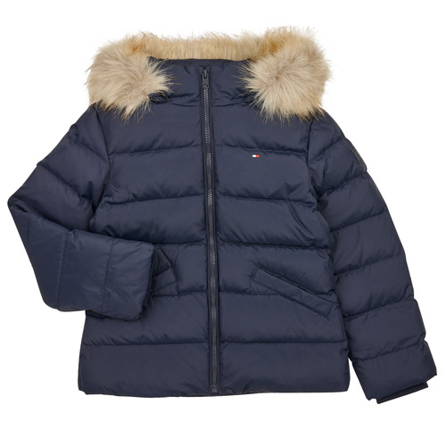 Vêtements Fille Doudounes Tommy Hilfiger ESSENTIAL DOWN FUR HOOD JACKET Marine