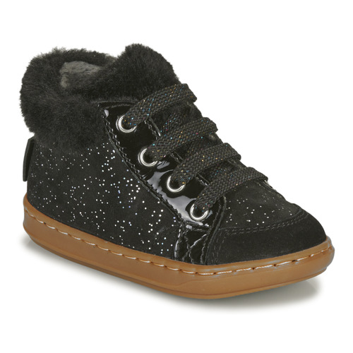 Chaussures Fille Baskets montantes Shoo Pom BOUBA ZIP HAIR Noir / Doré